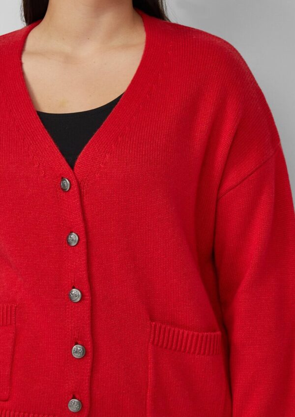 Cardigan aus Wollmix mit Metall-Knöpfen