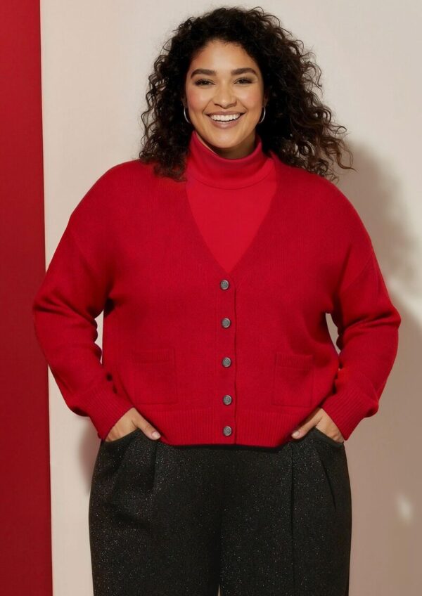 Cardigan aus Wollmix mit Metall-Knöpfen