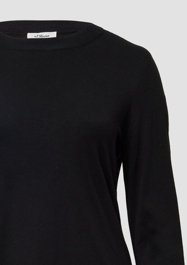 Feinstrickkleid mit Ripp-Detail am Arm