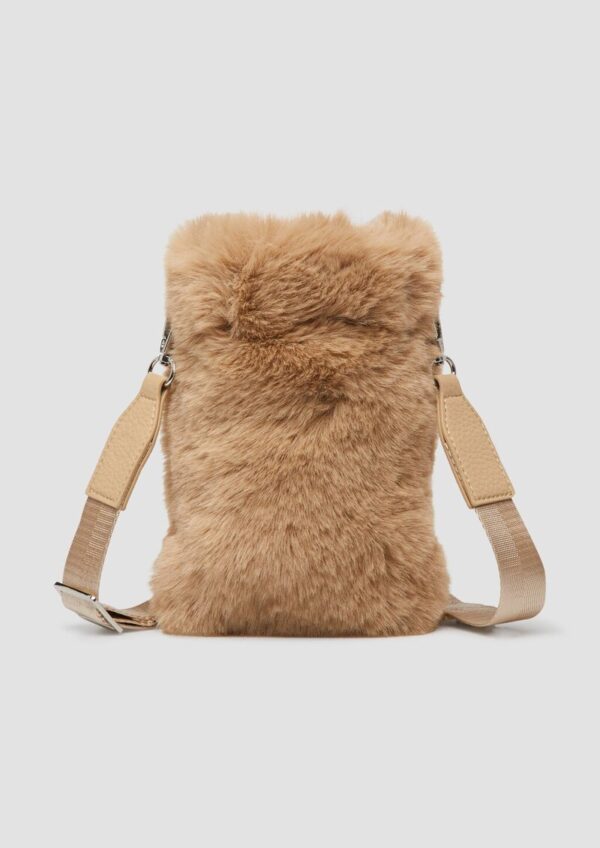 Handytasche aus Fake Fur mit abnehmbarem Schultergut