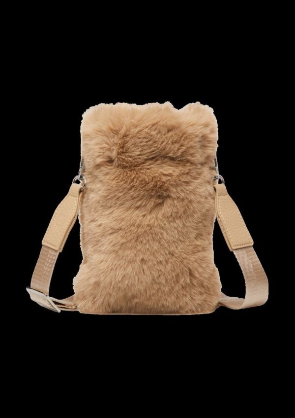 Handytasche aus Fake Fur mit abnehmbarem Schultergut