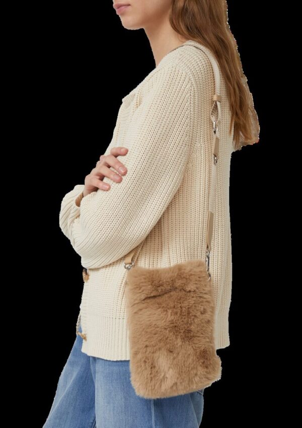 Handytasche aus Fake Fur mit abnehmbarem Schultergut