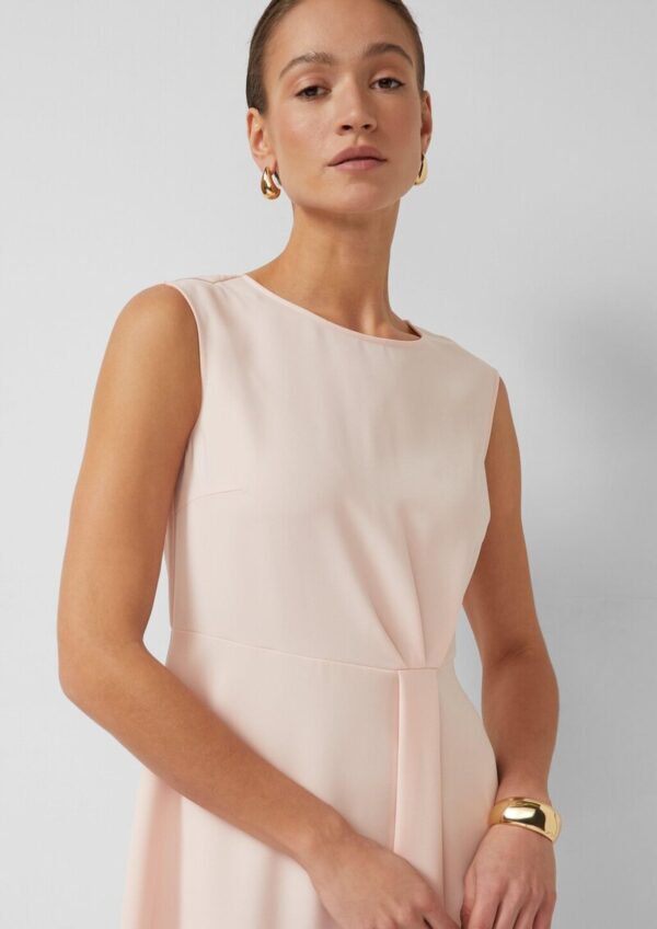 Ärmelloses Chiffon-Midikleid mit Rückenschlitz