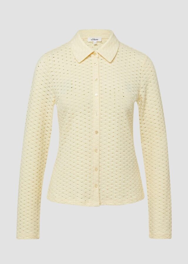 Jersey-Bluse aus Lochspitze