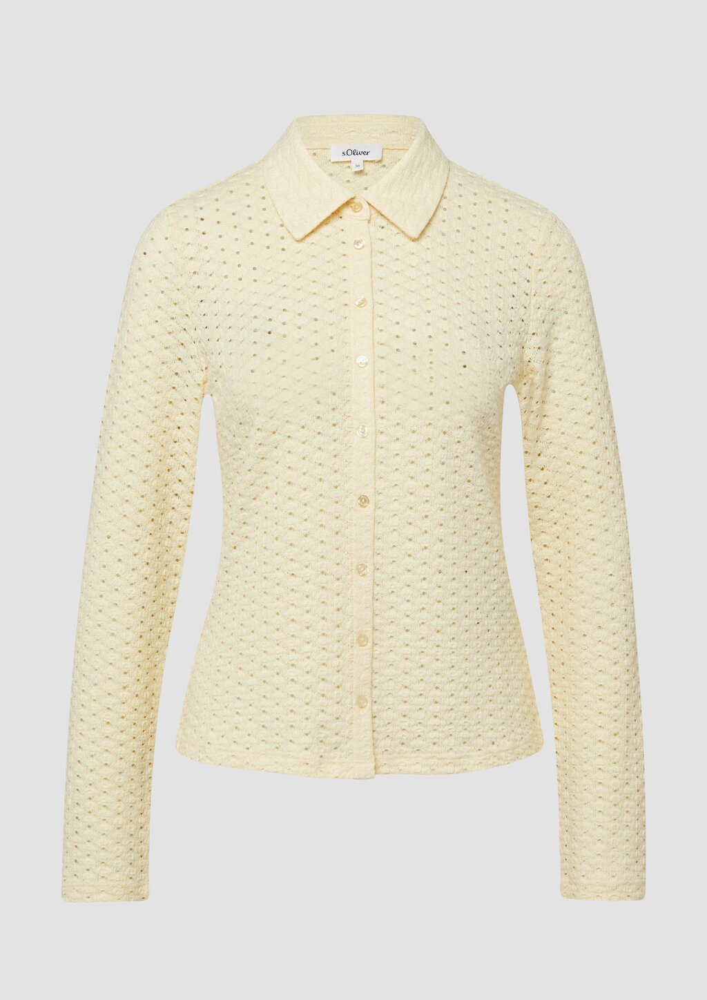 Jersey-Bluse aus Lochspitze