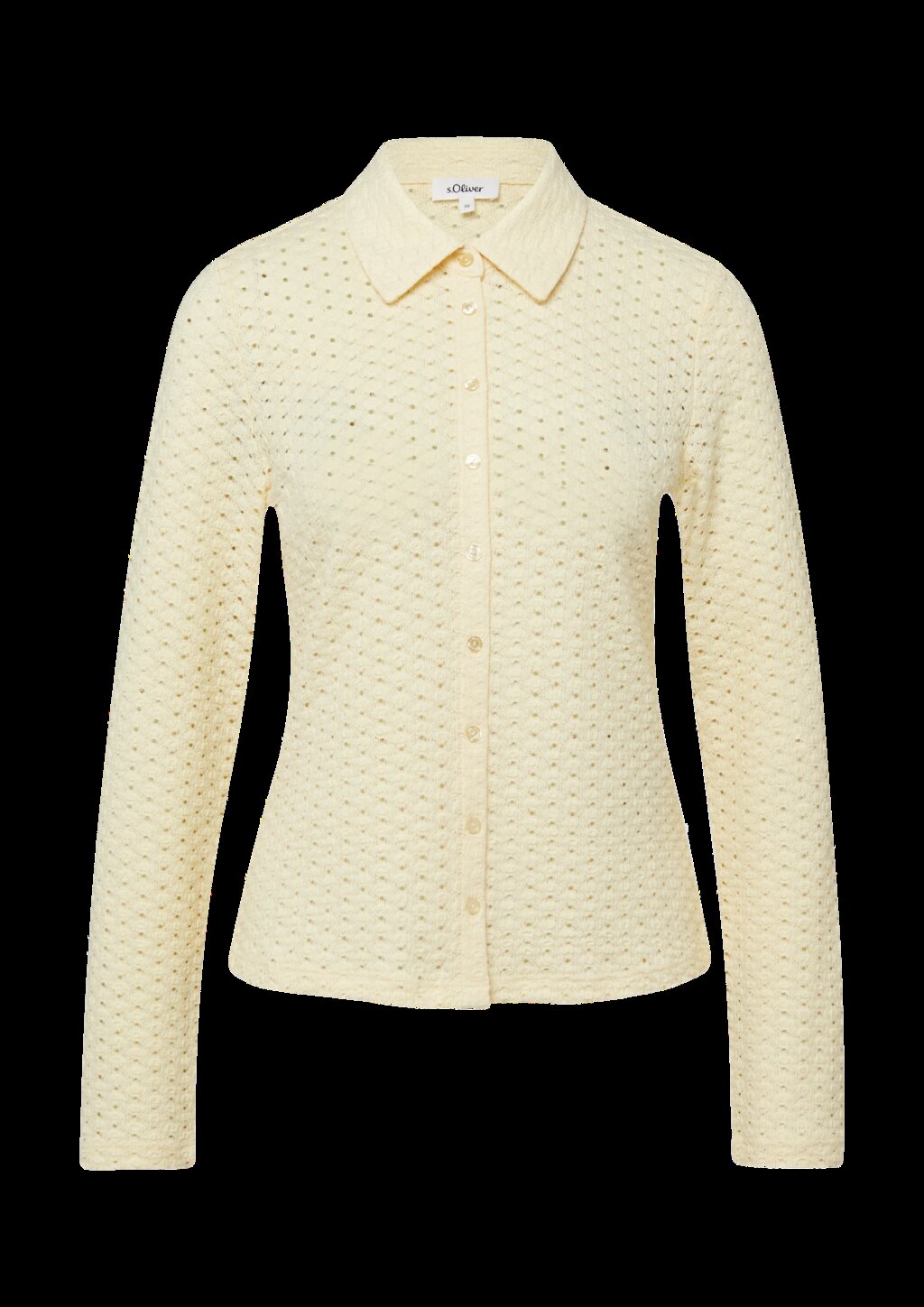 Jersey-Bluse aus Lochspitze