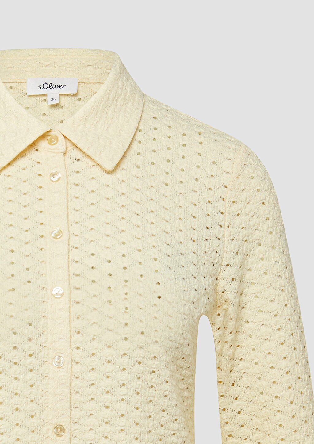 Jersey-Bluse aus Lochspitze