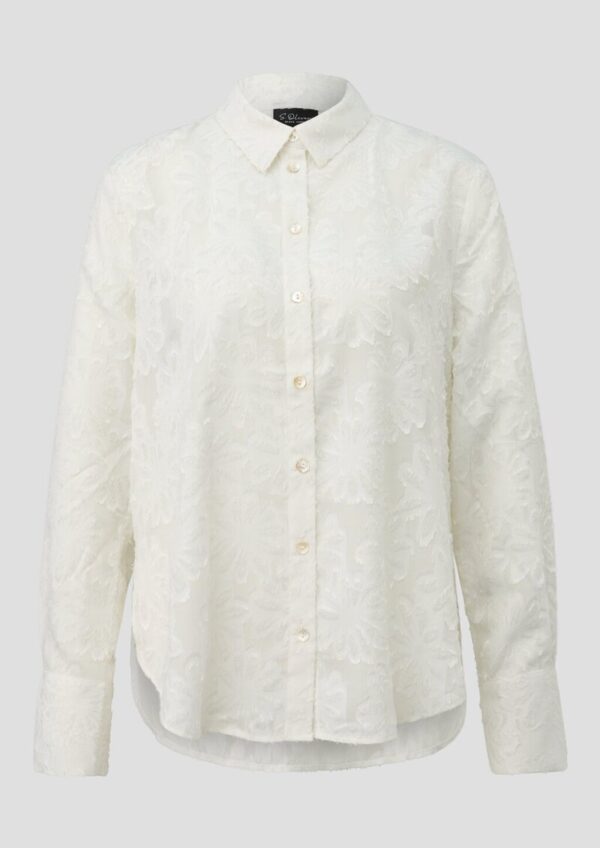 Elegante Chiffon-Bluse mit floralem Muster und Knopfleiste