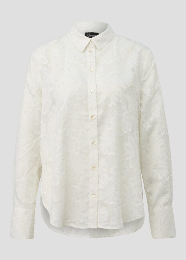 Elegante Chiffon-Bluse mit floralem Muster und Knopfleiste