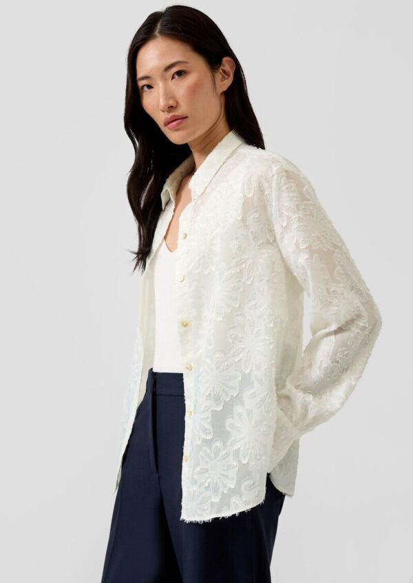 Elegante Chiffon-Bluse mit floralem Muster und Knopfleiste