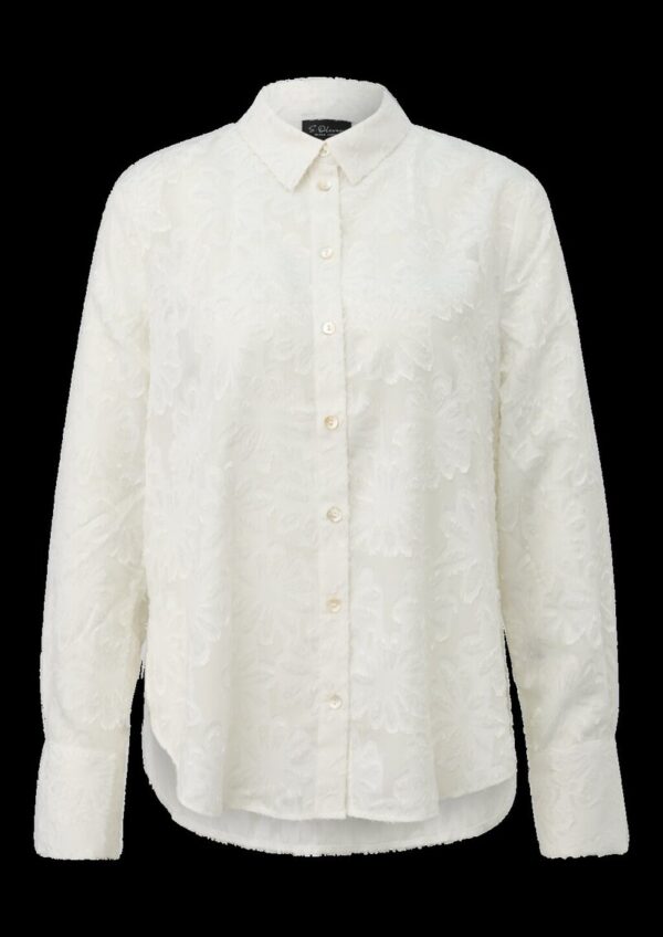 Elegante Chiffon-Bluse mit floralem Muster und Knopfleiste