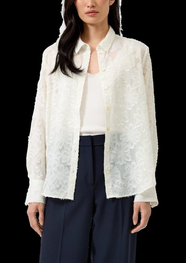 Elegante Chiffon-Bluse mit floralem Muster und Knopfleiste