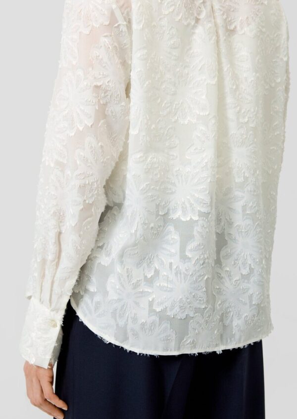 Elegante Chiffon-Bluse mit floralem Muster und Knopfleiste