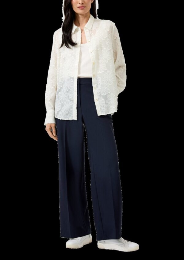 Elegante Chiffon-Bluse mit floralem Muster und Knopfleiste