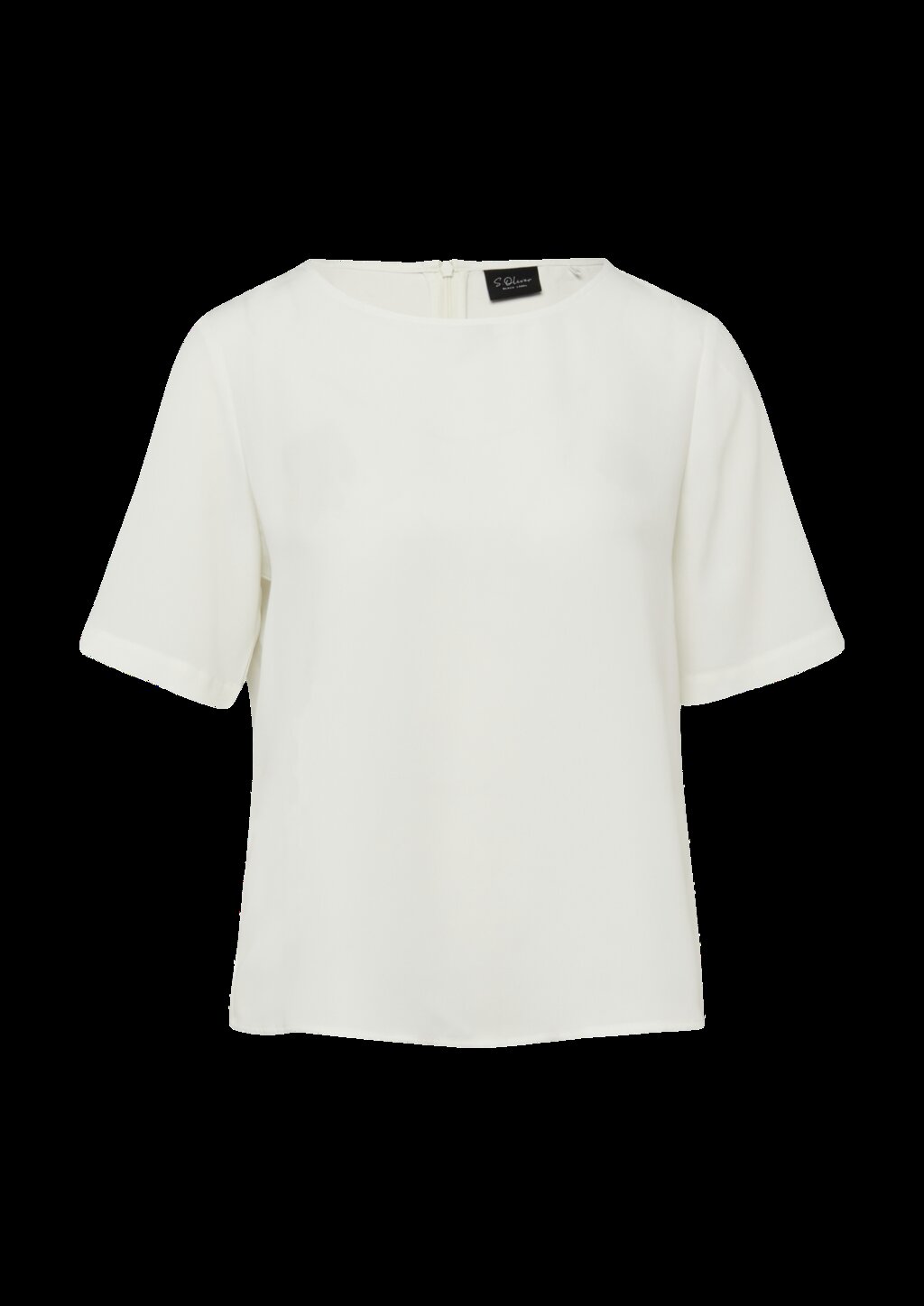 Crêpe-Shirt mit Reißverschluss