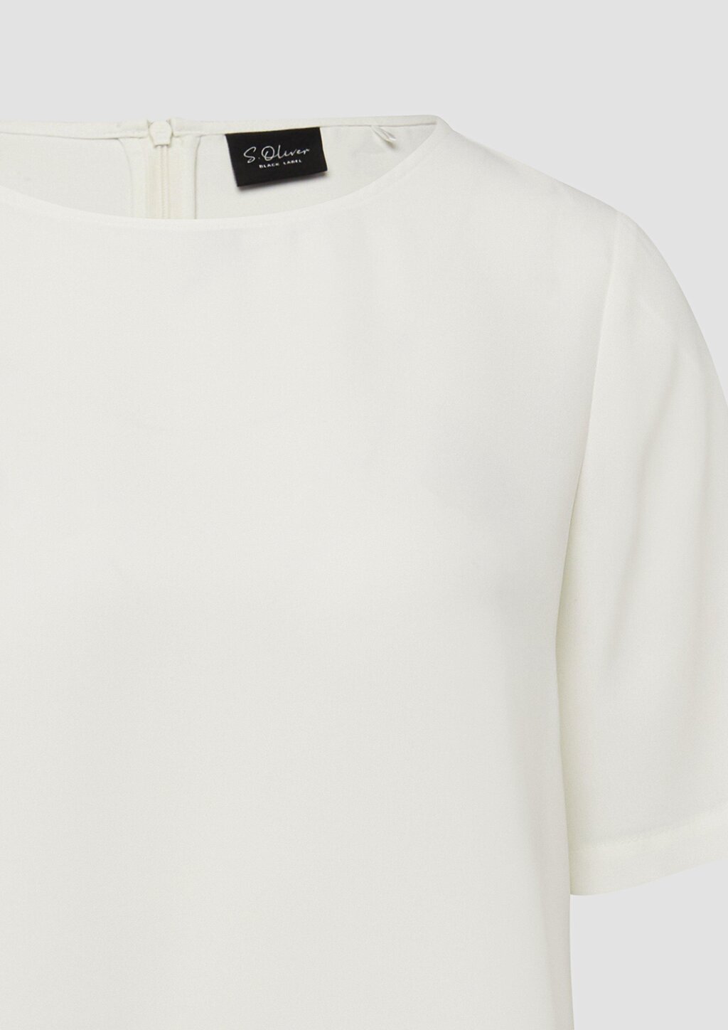 Crêpe-Shirt mit Reißverschluss