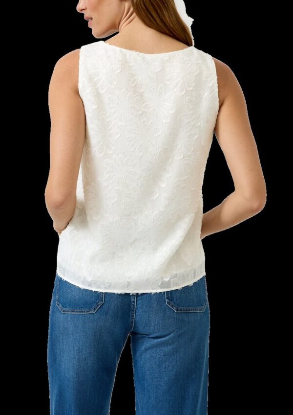 Ärmellose Chiffon-Bluse mit V-Ausschnitt und floralem Muster