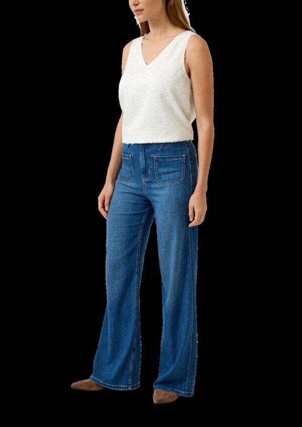 Ärmellose Chiffon-Bluse mit V-Ausschnitt und floralem Muster