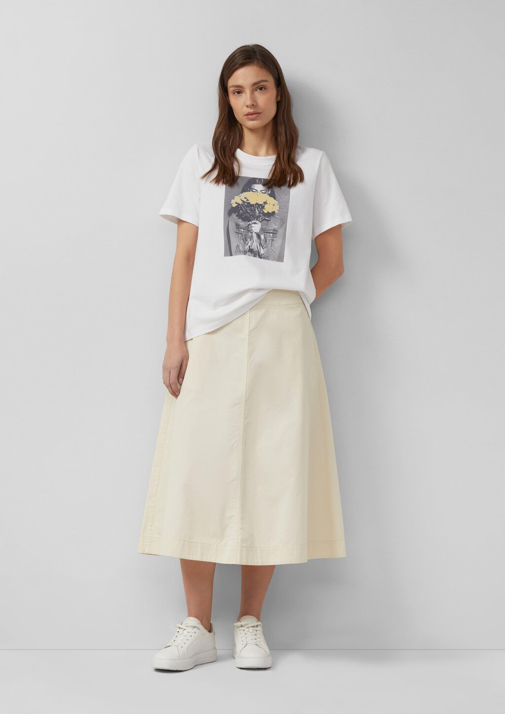 Baumwoll-T-Shirt mit Frontprint