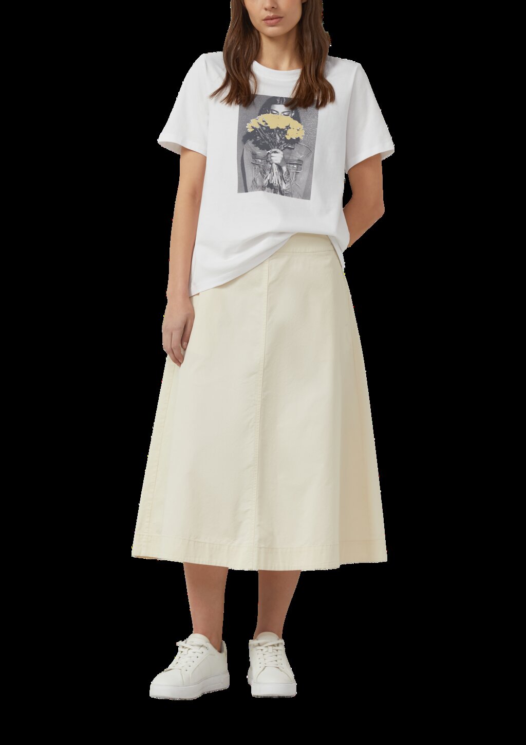 Baumwoll-T-Shirt mit Frontprint