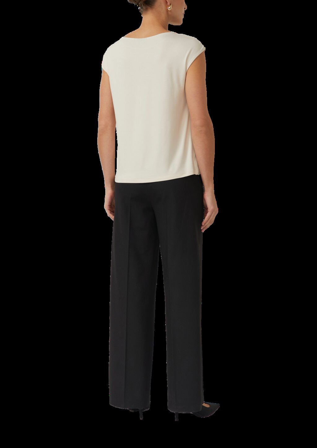 Ärmelloses Viskose-Shirt im Fabricmix