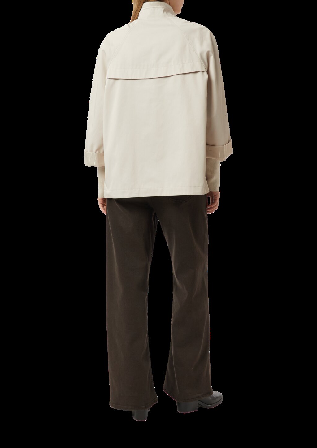 Cape-Jacke mit Stehkragen und Rippbündchen