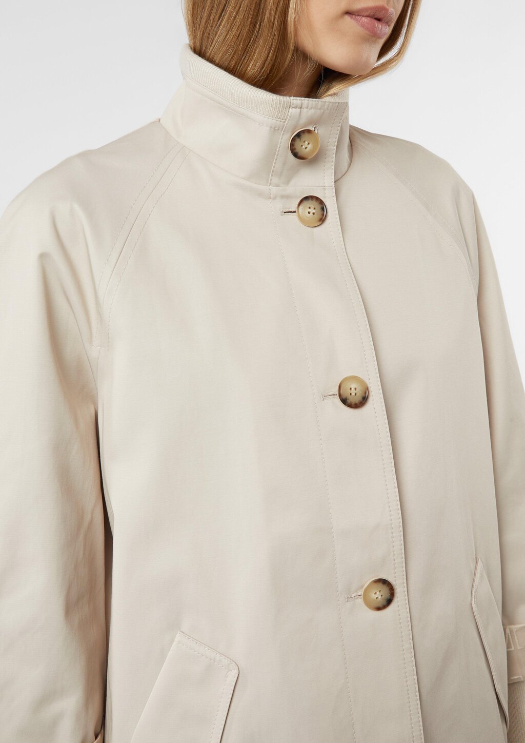 Cape-Jacke mit Stehkragen und Rippbündchen