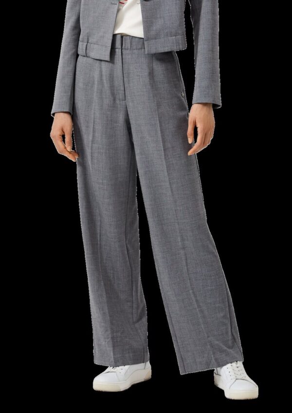 Chambray-Hose mit Wide Leg und Elastikbund