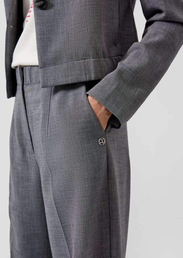 Chambray-Hose mit Wide Leg und Elastikbund