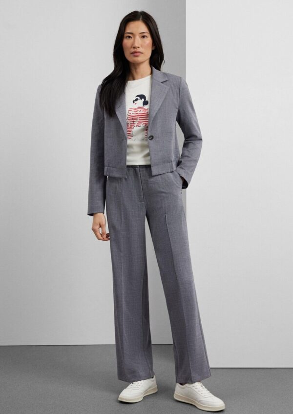 Chambray-Hose mit Wide Leg und Elastikbund