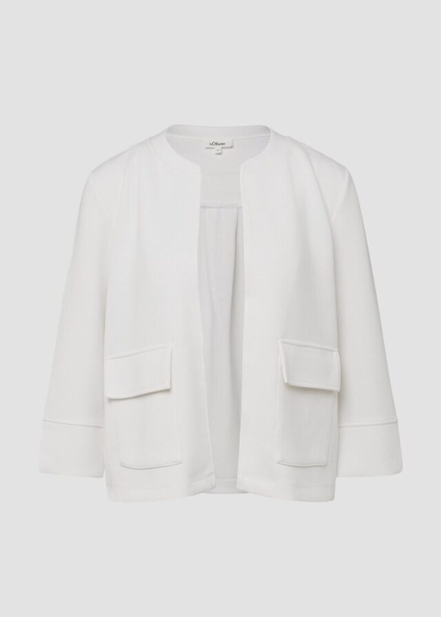 Cropped Scuba-Sweatshirt-Jacke mit Stehkragen