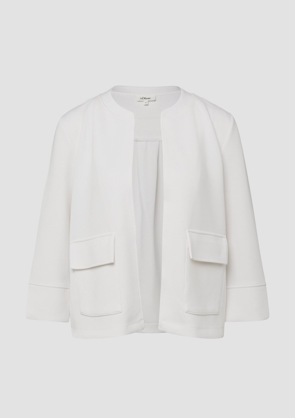 Cropped Scuba-Sweatshirt-Jacke mit Stehkragen