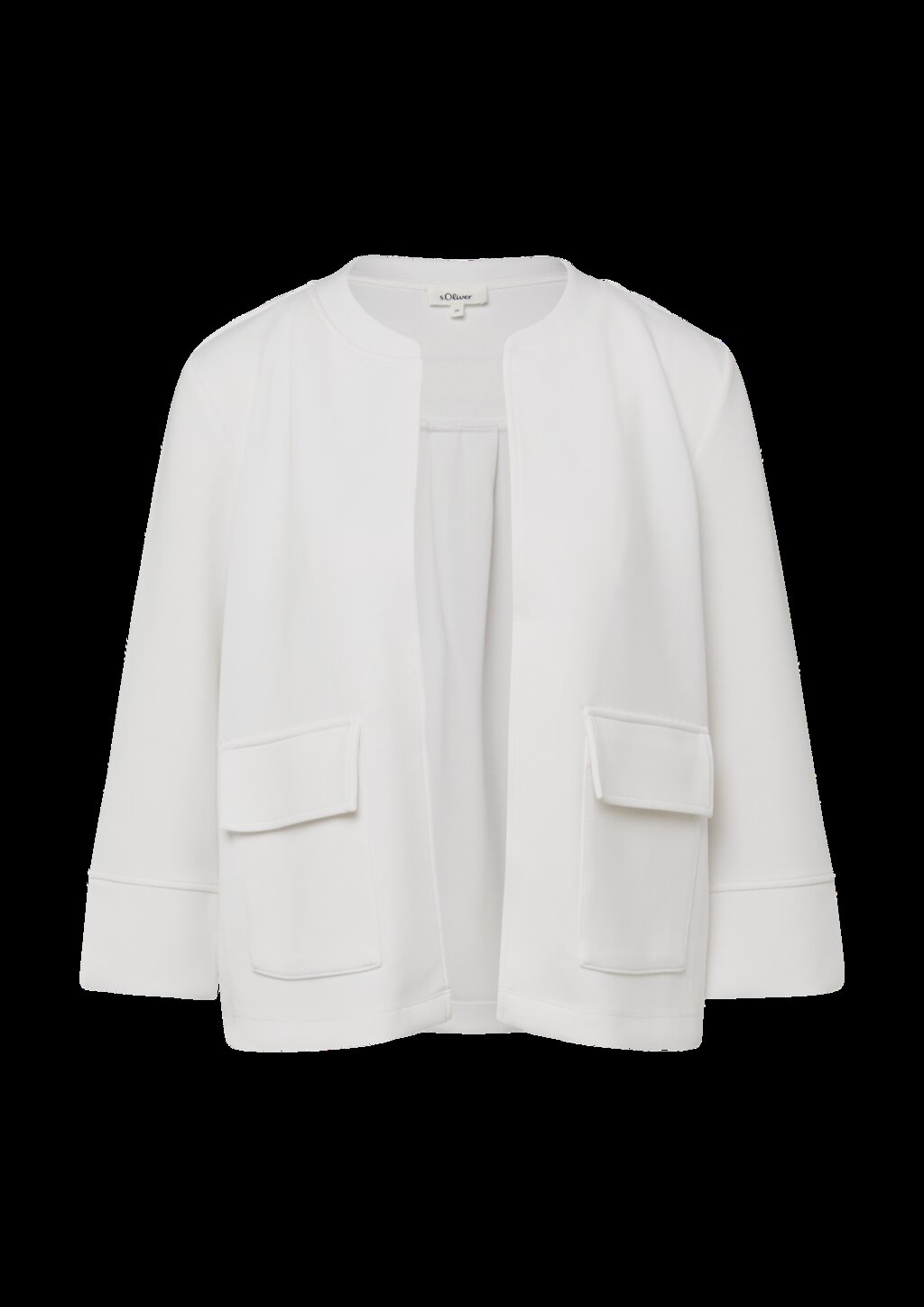 Cropped Scuba-Sweatshirt-Jacke mit Stehkragen