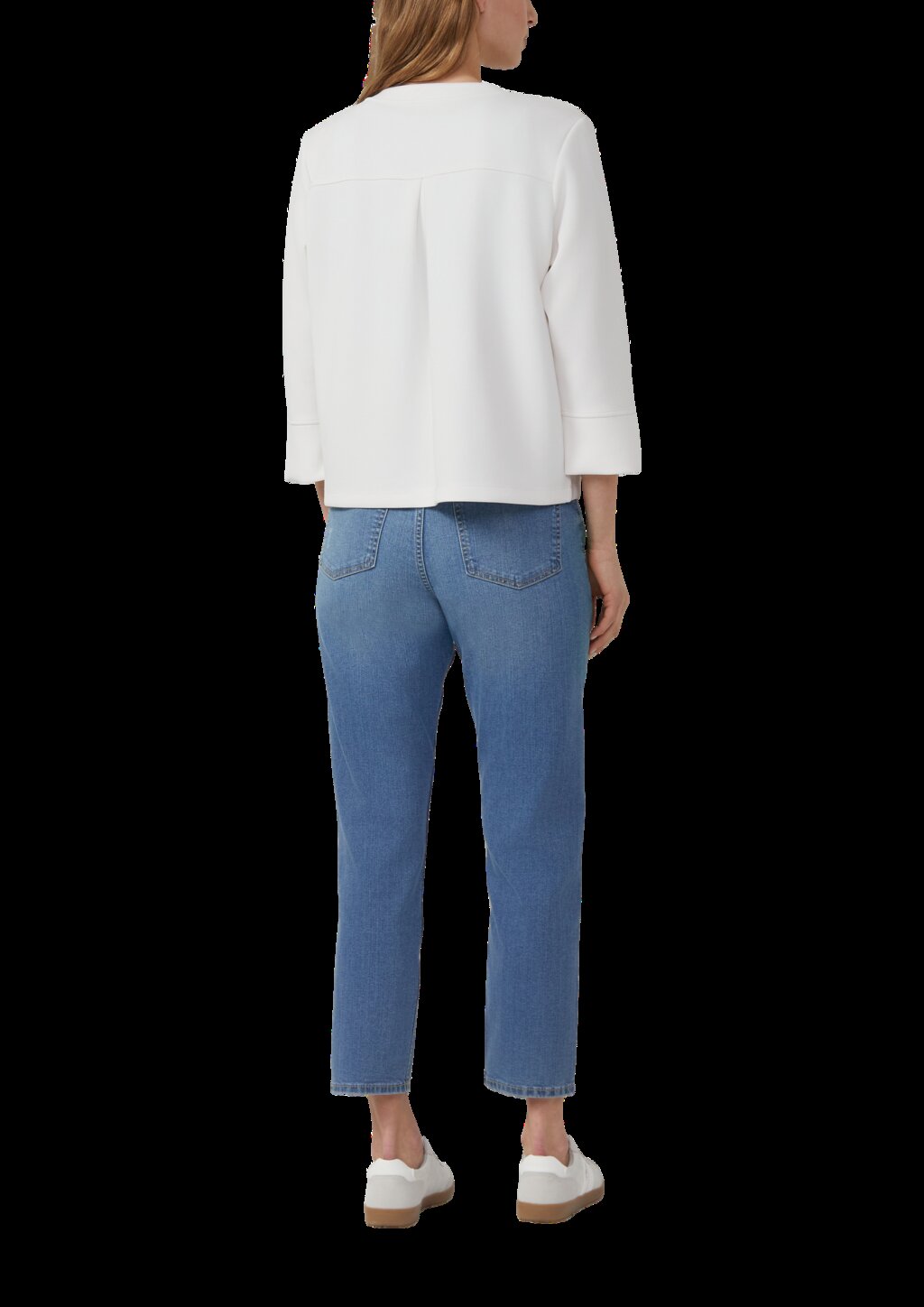 Cropped Scuba-Sweatshirt-Jacke mit Stehkragen