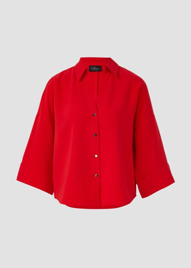 Festliche Crêpe-Bluse mit 3/4-Ärmeln