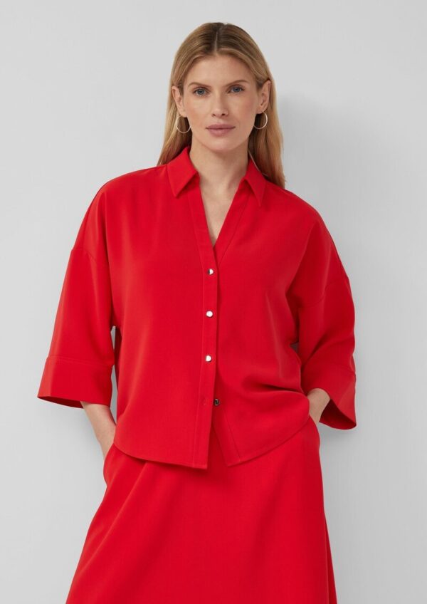 Festliche Crêpe-Bluse mit 3/4-Ärmeln