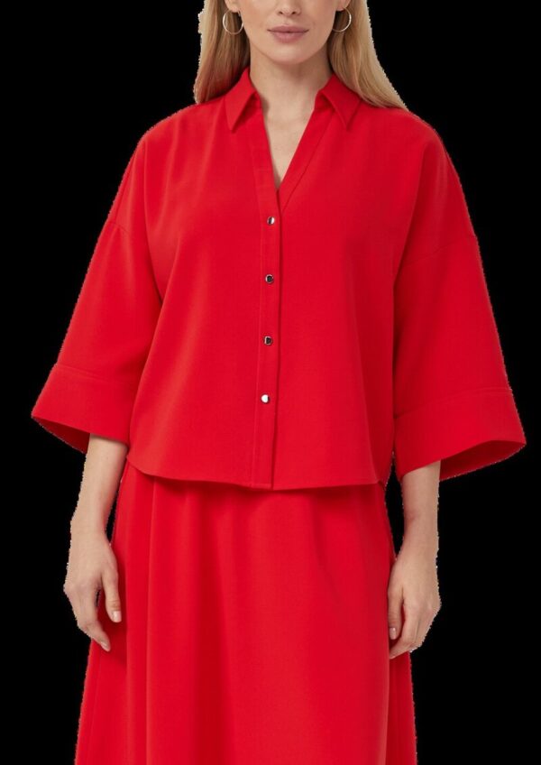 Festliche Crêpe-Bluse mit 3/4-Ärmeln