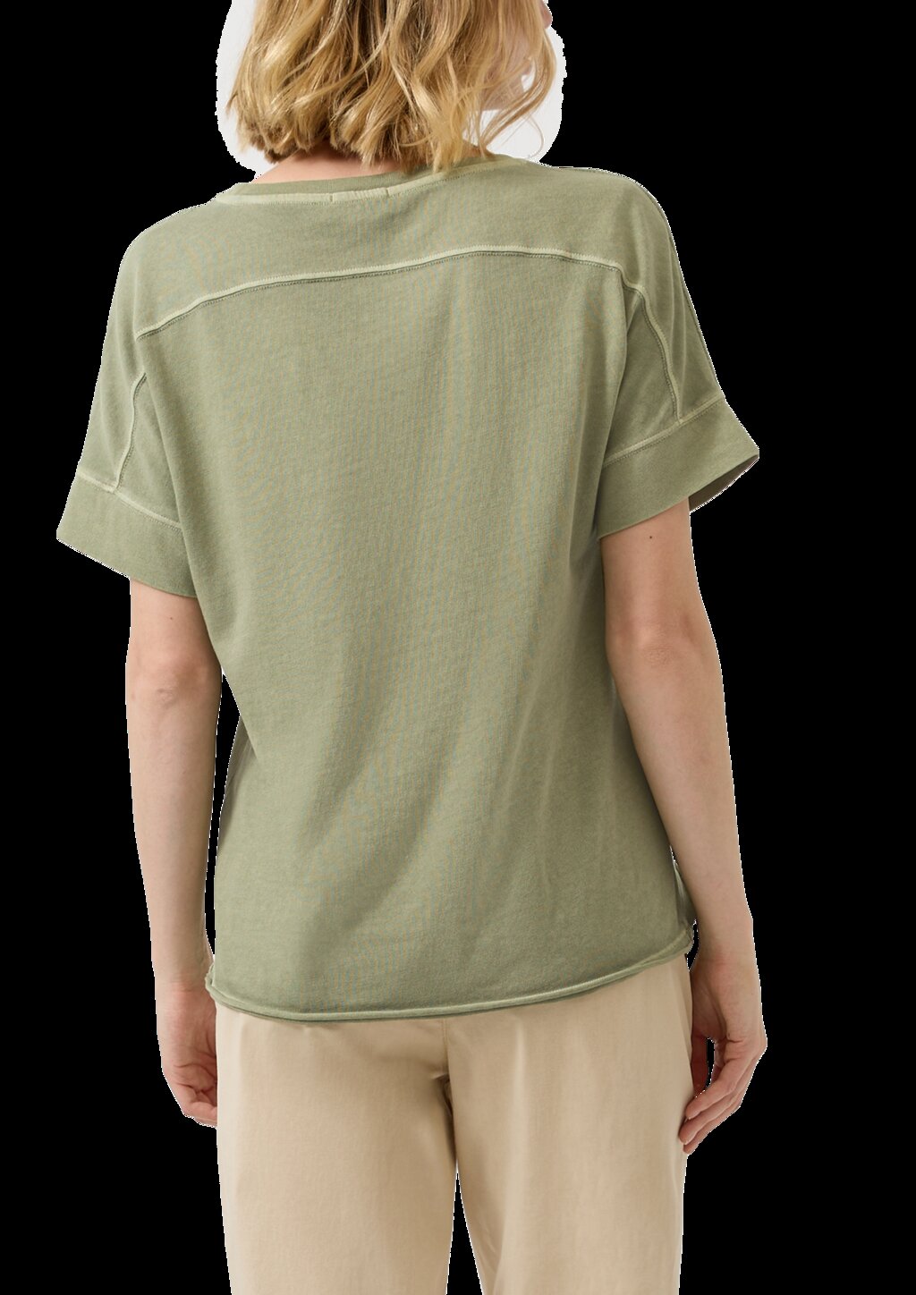 T-Shirt im Relaxed Fit mit Garment Dye und offenem Saum