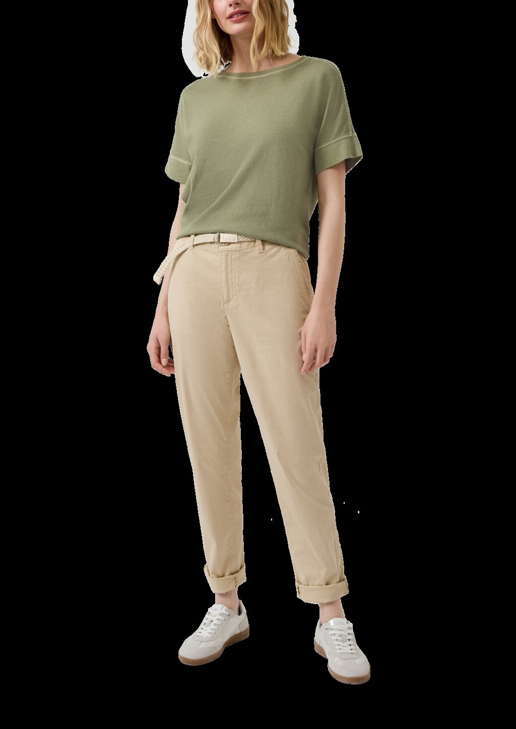 T-Shirt im Relaxed Fit mit Garment Dye und offenem Saum