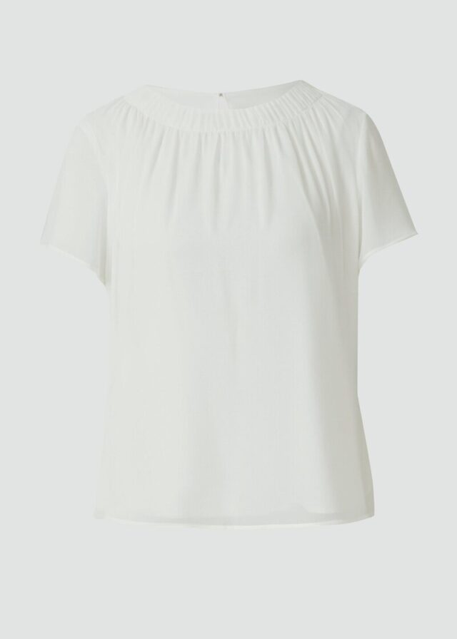 Luftige Chiffon-Bluse mit gesteppter Raffung