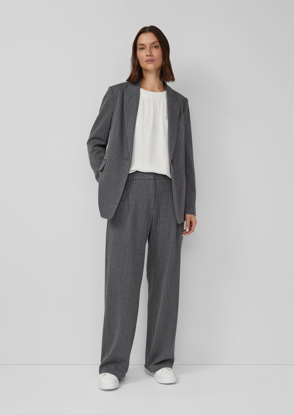 Luftige Chiffon-Bluse mit gesteppter Raffung