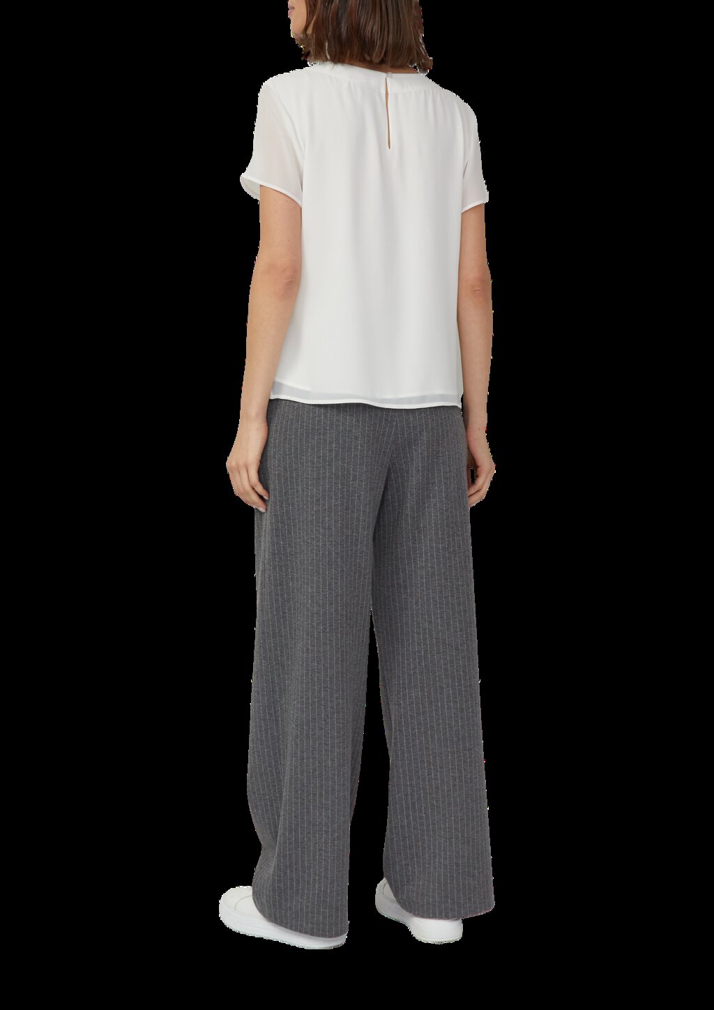 Luftige Chiffon-Bluse mit gesteppter Raffung