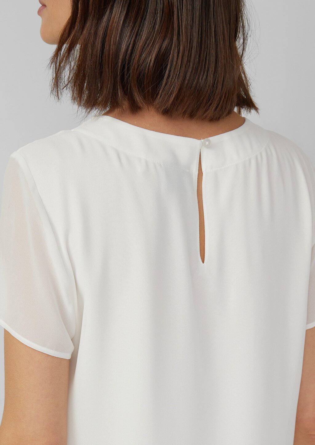 Luftige Chiffon-Bluse mit gesteppter Raffung