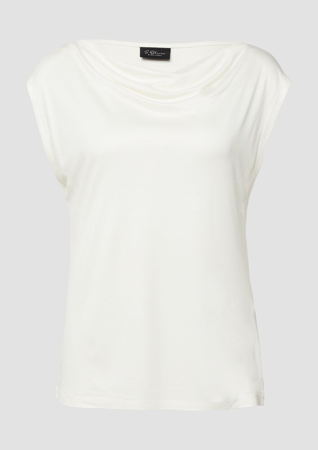 Ärmelloses Shirt aus Viskose mit Wasserfall-Ausschnitt