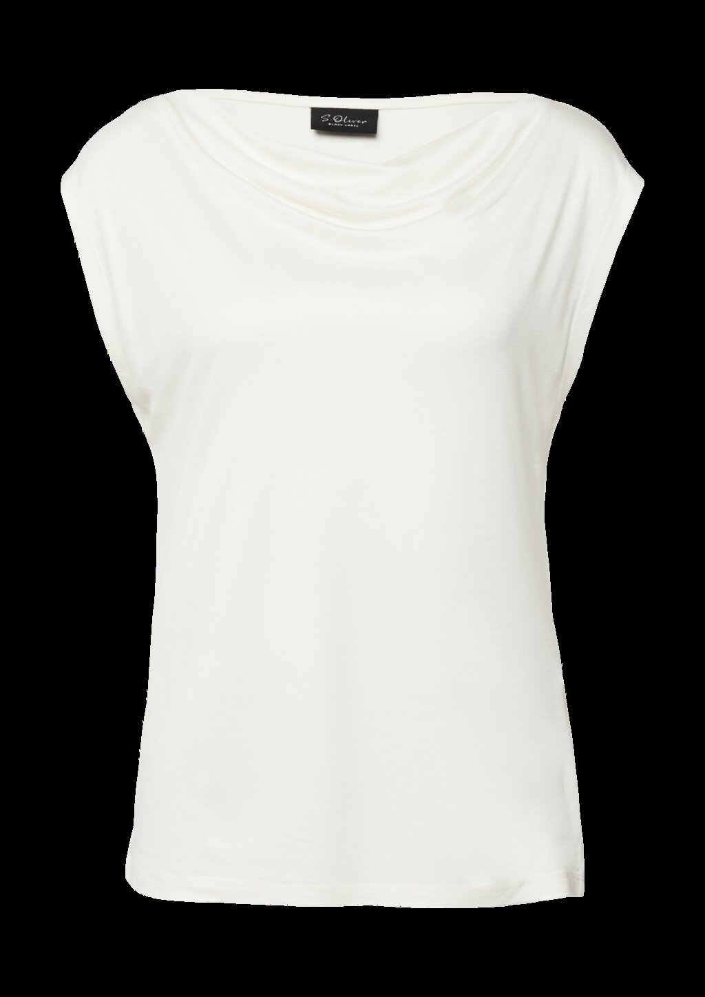 Ärmelloses Shirt aus Viskose mit Wasserfall-Ausschnitt