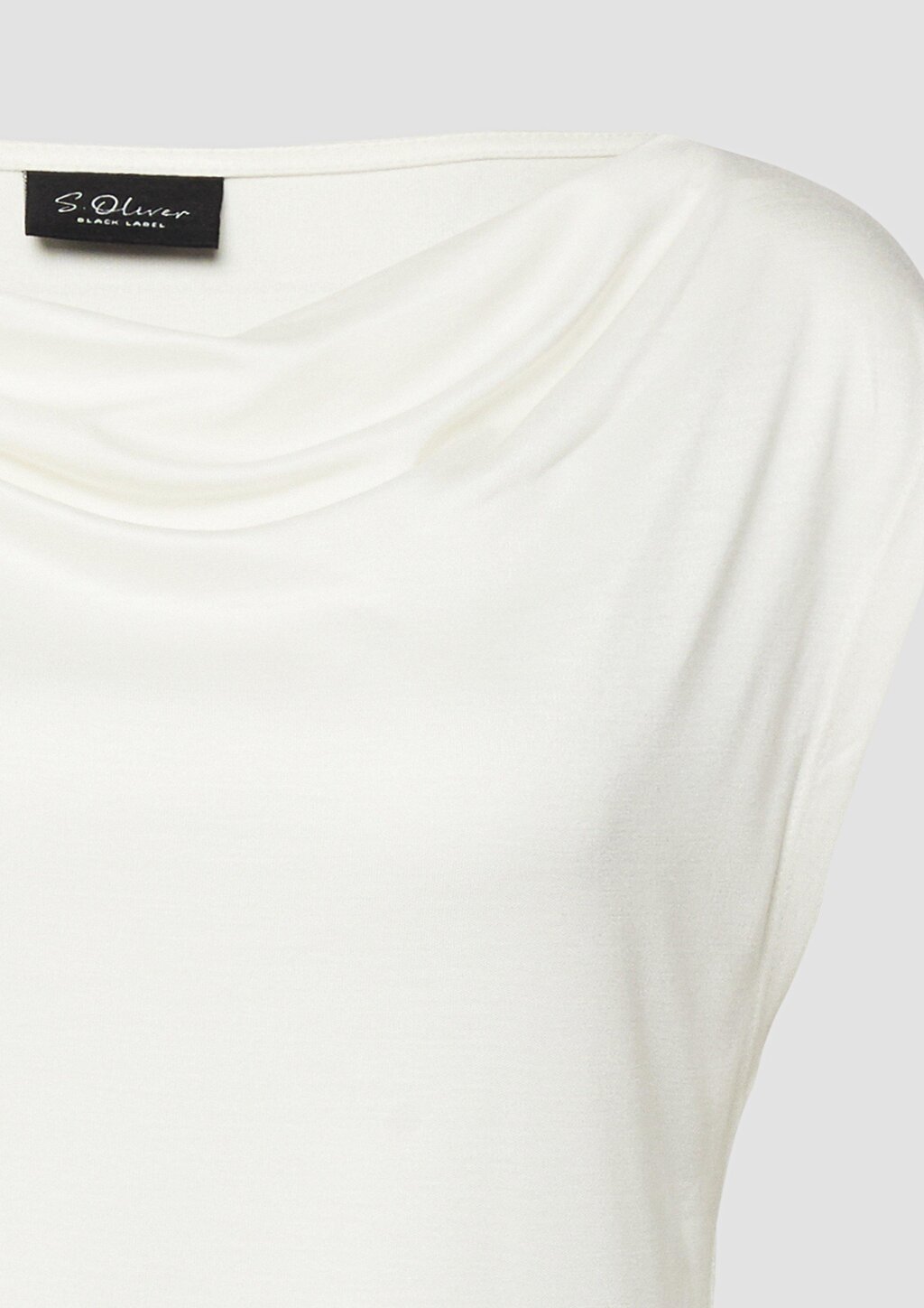 Ärmelloses Shirt aus Viskose mit Wasserfall-Ausschnitt