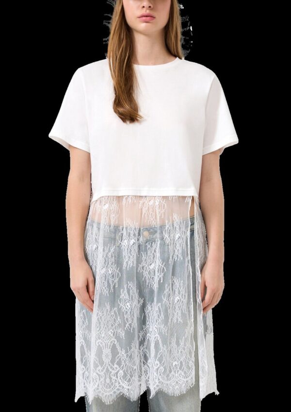 Shirtkleid mit Spitze