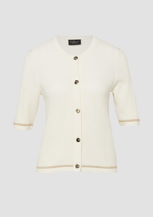 Strickjacke mit Glitzergarn und Strukturmuster