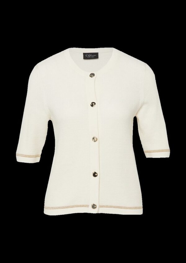 Strickjacke mit Glitzergarn und Strukturmuster