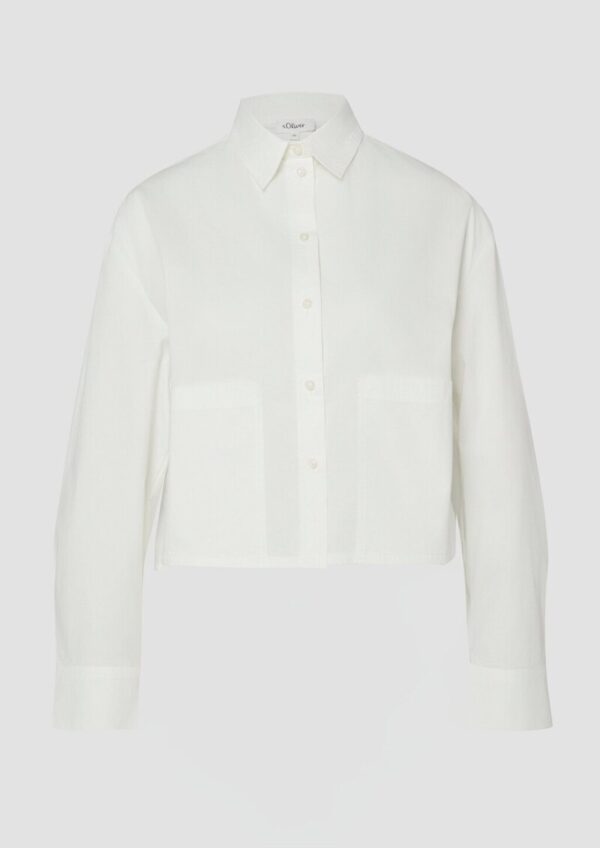 Verkürzte Popeline-Bluse im Relaxed Fit